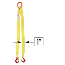 1"x4' (2 ply) Double Leg Nylon Sling w/ Master Link & Sling Hook