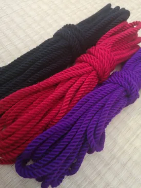 ‘Afterdark kit’. Black, Red, Purple Bondage Rope Kit