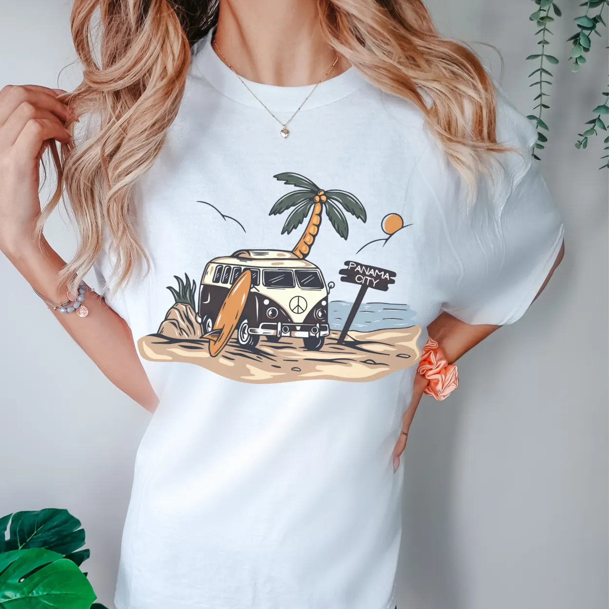 Always Free Shipping! Trendy Comfort Colors® Retro Hippie Beach Van T-shirt, Spring Break or Summer T-Shirt Panama CityBeach Beach Spring Break T-Shirt