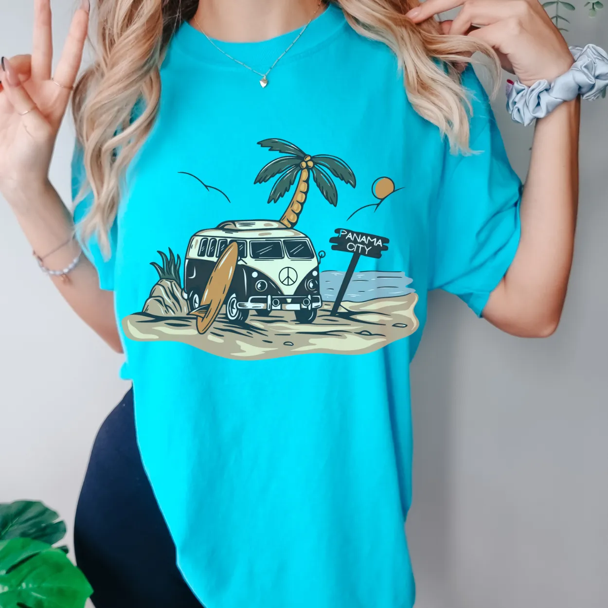 Always Free Shipping! Trendy Comfort Colors® Retro Hippie Beach Van T-shirt, Spring Break or Summer T-Shirt Panama CityBeach Beach Spring Break T-Shirt