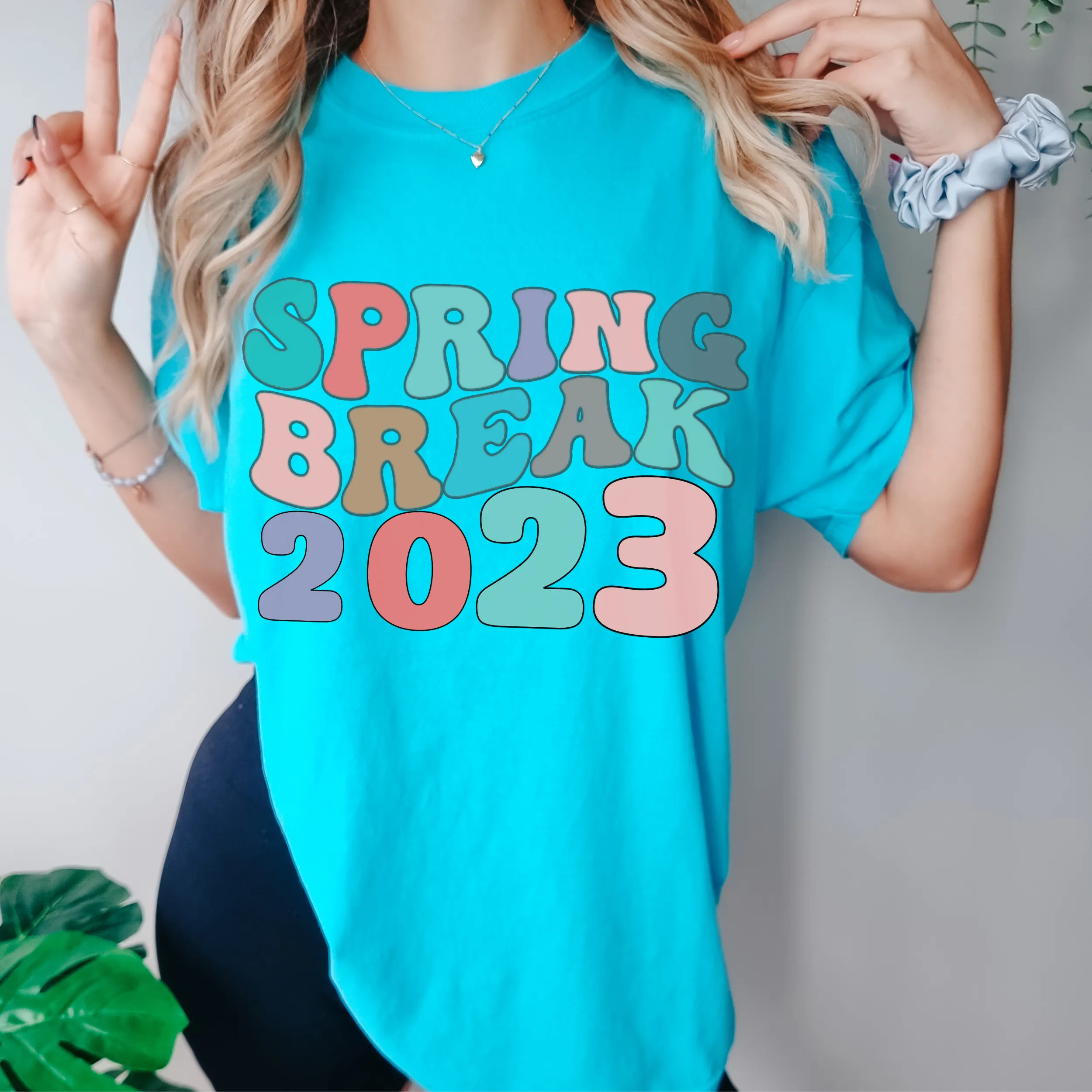 Always Free Shipping! Trendy Comfort Colors® Retro Spring Break 2023 T-shirt, Spring or Summer Blue, White, Green or Blossom T-Shirt