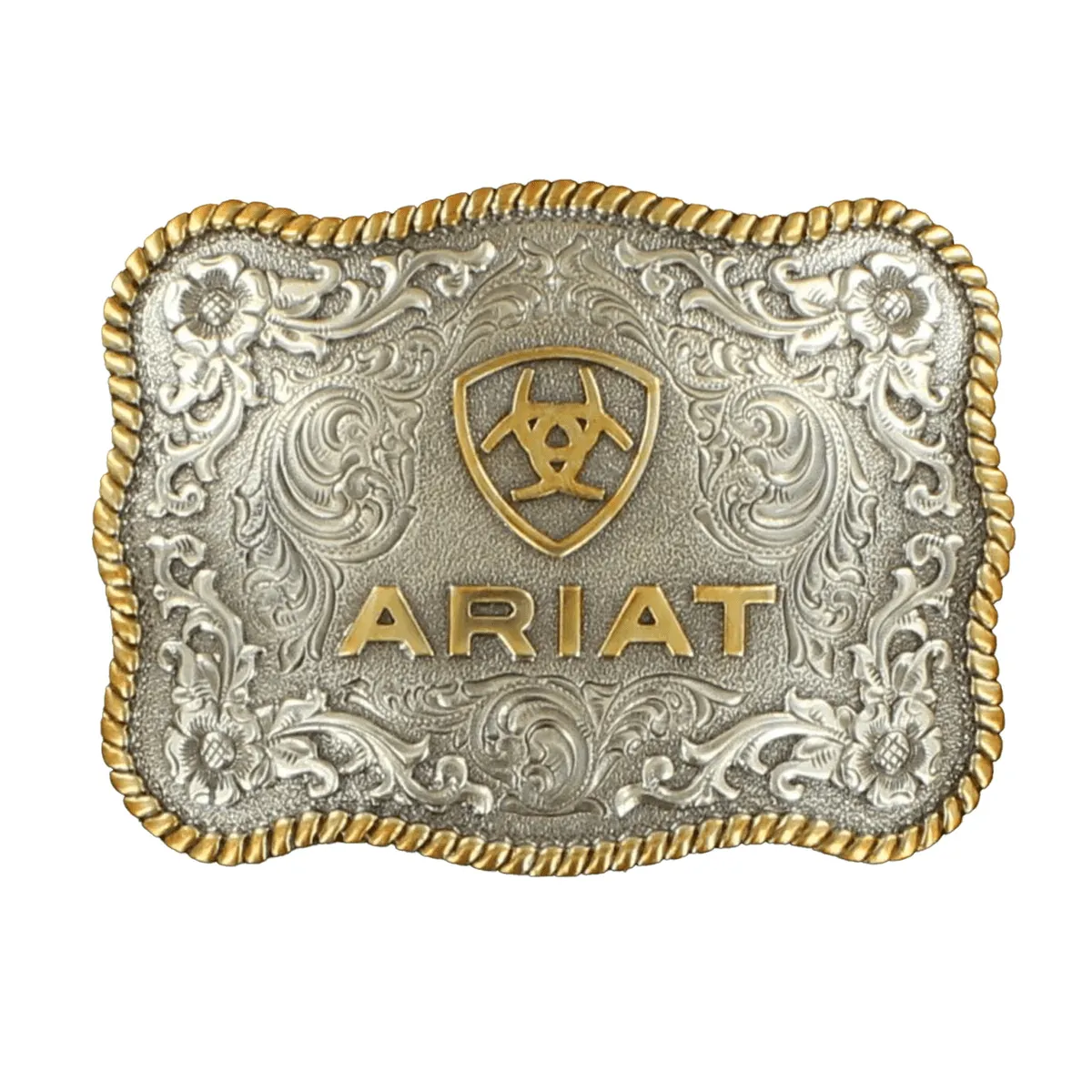 Ariat Belt Buckle Antique Silver & Gold