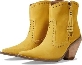 Classy N' Sassy Dingo Ankle Boots in Yellow Suede