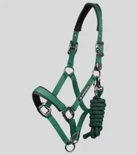 Corda Padded Head Collar with Lead Rope Green