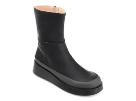 Cristen Wedge Ankle Boots from the Journee Journee Collection, black