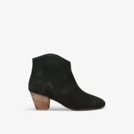 Dicker Suede Heeled Ankle Boots with Contrast Sole Isabel Marant, Black