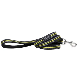 DOOG Neoprene Bolt Neon Black and Yellow Dog Lead Small