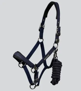 Duco Padded Head Collar with Lead Rope Navy