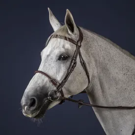 Dy'on New English Leather-Covered Rope Noseband Bridle - Brown