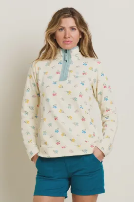 Floral Quarter Zip Sweatshirt