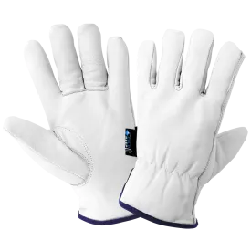 Global Glove Premium-Grade Goatskin Insulated Drivers Gloves - White