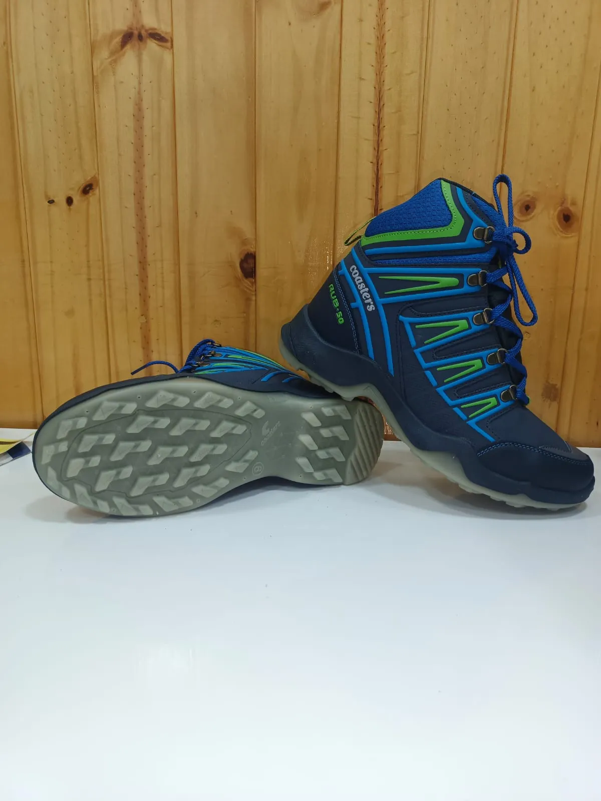 JAG Himalayan Series High Ankle Hiking & Trekking Shoes | Blue-Green | Water - Repellent | Unisex