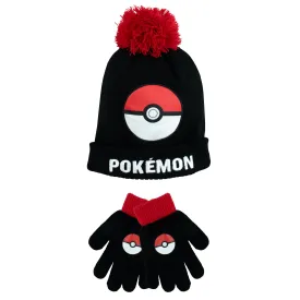 Kids Pokemon Winter Hat and Glove Set