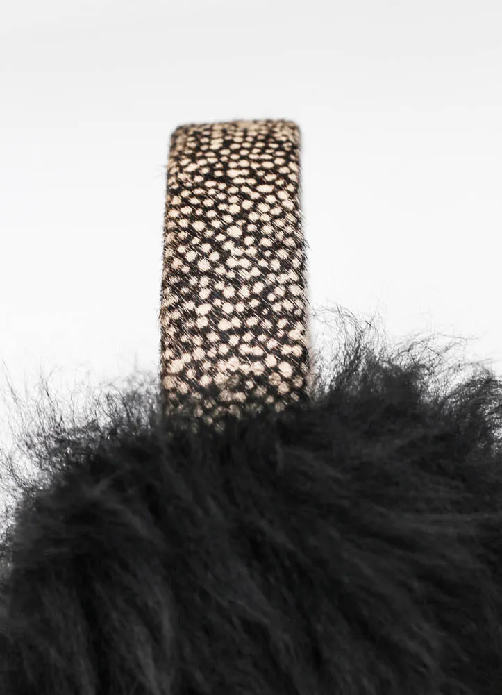 Leopard Wired Earmuff in Black Micro by UGG