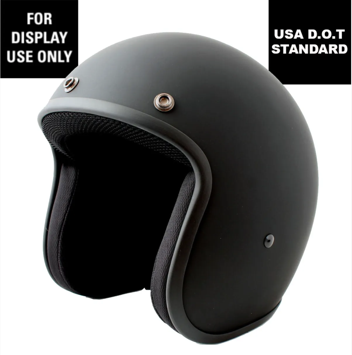 Matt Black - Daytona Low Profile D.O.T. Open Face Helmet