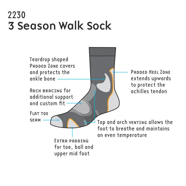 Men's 3 Season Single Layer Walk Sock - 2230