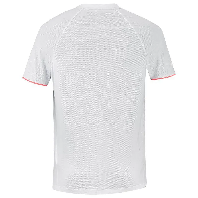 Men's Strike Crew Neck Tennis Tee White and Strike Red