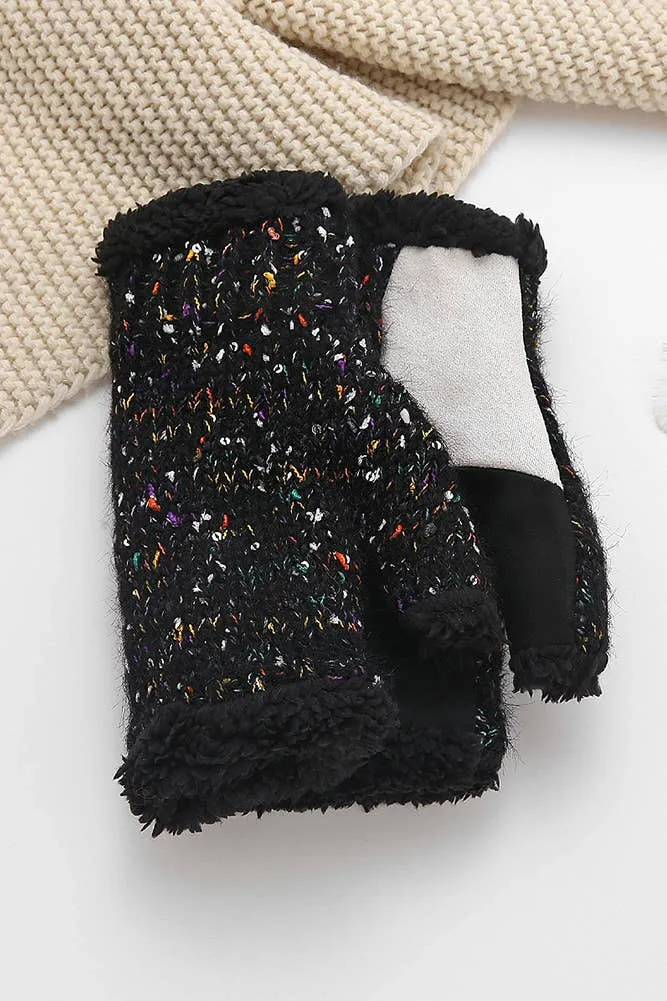 Multicolor Knitted Fingerless Gloves