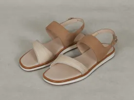 Nuage Sandal in Natural Silk and Nubuck