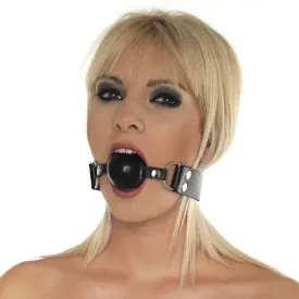 Rimba Black Adjustable Silicone Ball Gag with Buckles