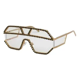 TEEK - Oversized Rhinestone Ready Border Eyewear