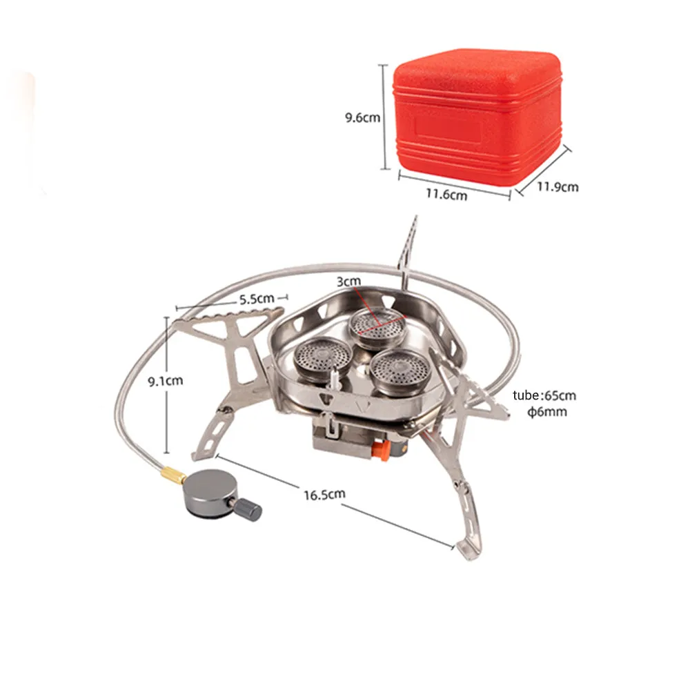 Three-burner stove windproof outdoor camping stove